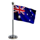 Drapeau bureau australie polyester socle acier inoxydable