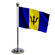 Drapeau bureau barbade polyester socle acier inoxydable