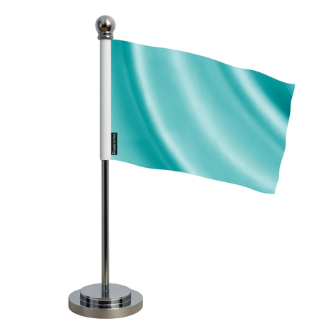 Drapeau bureau bleu turquoise clair en polyester - pixelforma