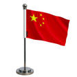 Drapeau bureau chine polyester socle acier inoxydable