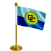 Drapeau bureau communauté caribéenne polyester socle acier