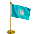 Drapeau bureau conseil turcique polyester socle acier inoxydable