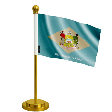 Drapeau bureau delaware polyester socle acier inoxydable