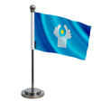 Drapeau bureau états indépendants polyester socle acier inoxydable