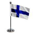 Drapeau bureau finlande polyester socle acier inoxydable