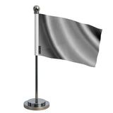 Drapeau bureau gris foncé polyester socle acier inoxydable