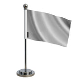 Drapeau bureau gris france polyester socle acier inoxydable
