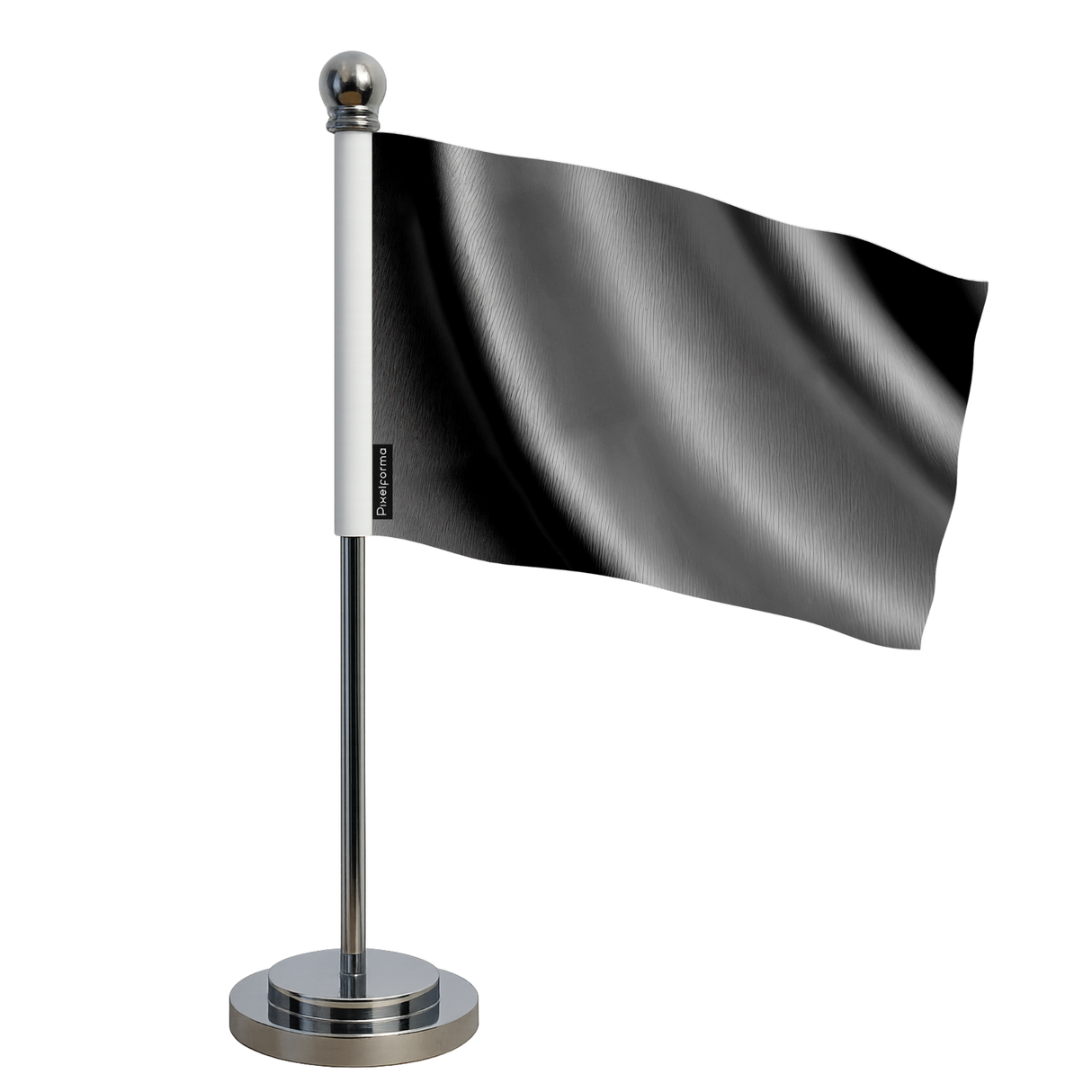 Drapeau bureau gris noir en polyester - pixelforma