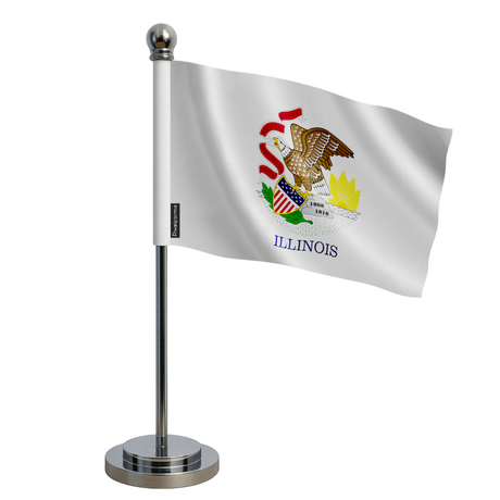 Drapeau bureau illinois en polyester - pixelforma
