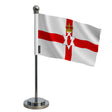 Drapeau bureau irlande du nord polyester socle inoxydable