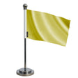 Drapeau bureau jaune polyester avec socle acier inoxydable