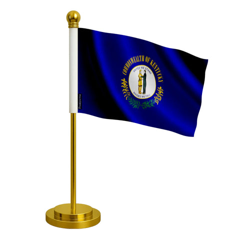 Drapeau bureau kentucky polyester socle acier inoxydable