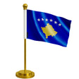 Drapeau bureau kosovo polyester socle acier inoxydable