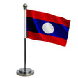 Drapeau bureau laos polyester socle acier inoxydable