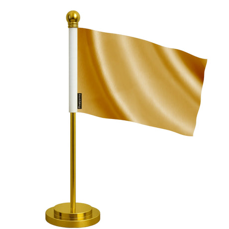 Drapeau bureau orange en polyester socle acier inoxydable