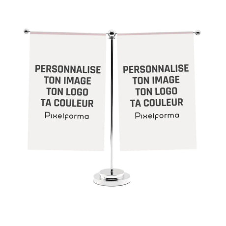 Drapeau bureau personnalisé en T Ornement de bureau - Pixelforma 