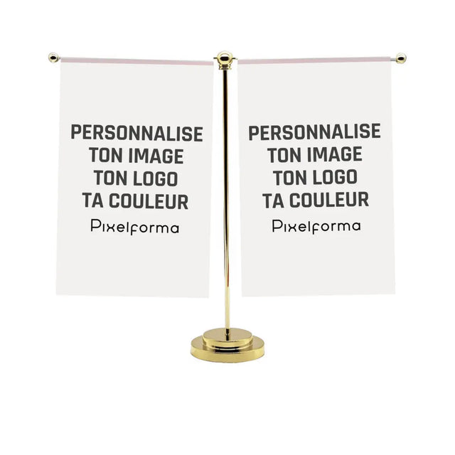 Drapeau bureau personnalisé en T Ornement de bureau - Pixelforma 