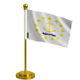 Drapeau bureau rhode island polyester socle acier inoxydable