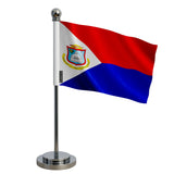 Drapeau bureau saint-martin polyester socle acier inoxydable