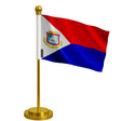 Drapeau bureau saint-martin polyester socle acier inoxydable