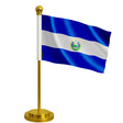 Drapeau bureau salvador polyester socle acier inoxydable