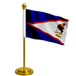 Drapeau bureau samoa américaines polyester socle acier inoxydable
