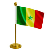 Drapeau bureau sénégal polyester avec socle acier inoxydable