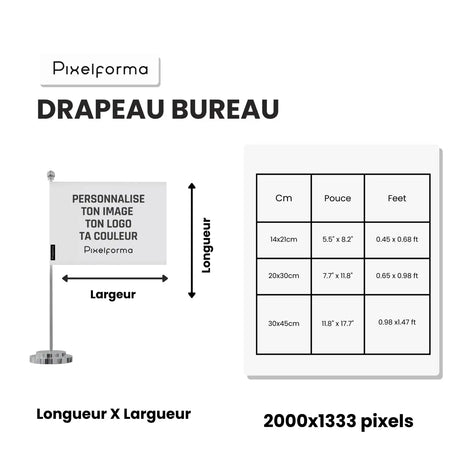 Drapeau bureau suède en polyester - pixelforma