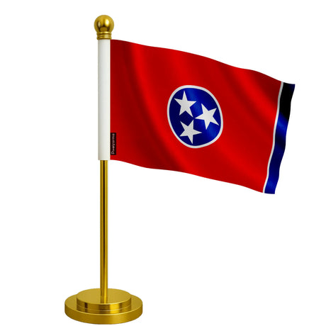 Drapeau bureau tennessee polyester socle acier inoxydable