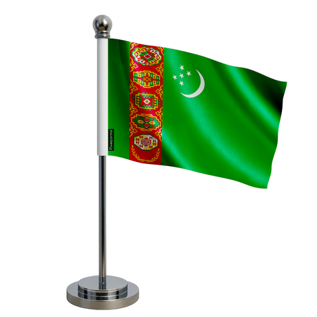 Drapeau bureau turkménistan en polyester - pixelforma