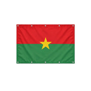 Drapeau du Burkina Faso format S en polyester avec dix œillets