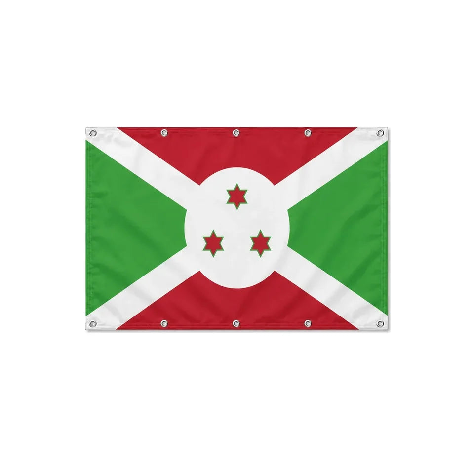 Drapeau du Burundi format S en polyester avec dix œillets