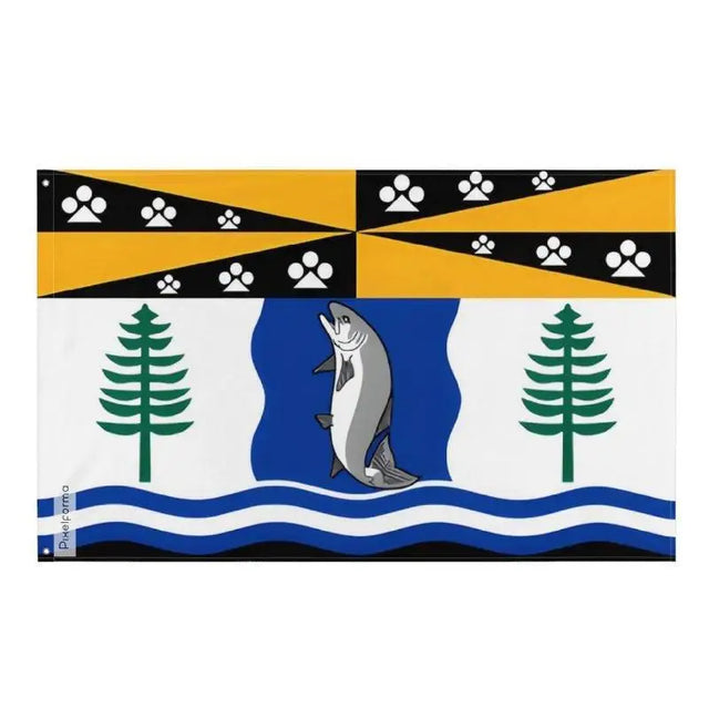 Drapeau Campbell River Plusieurs Tailles en Polyester - Pixelforma 