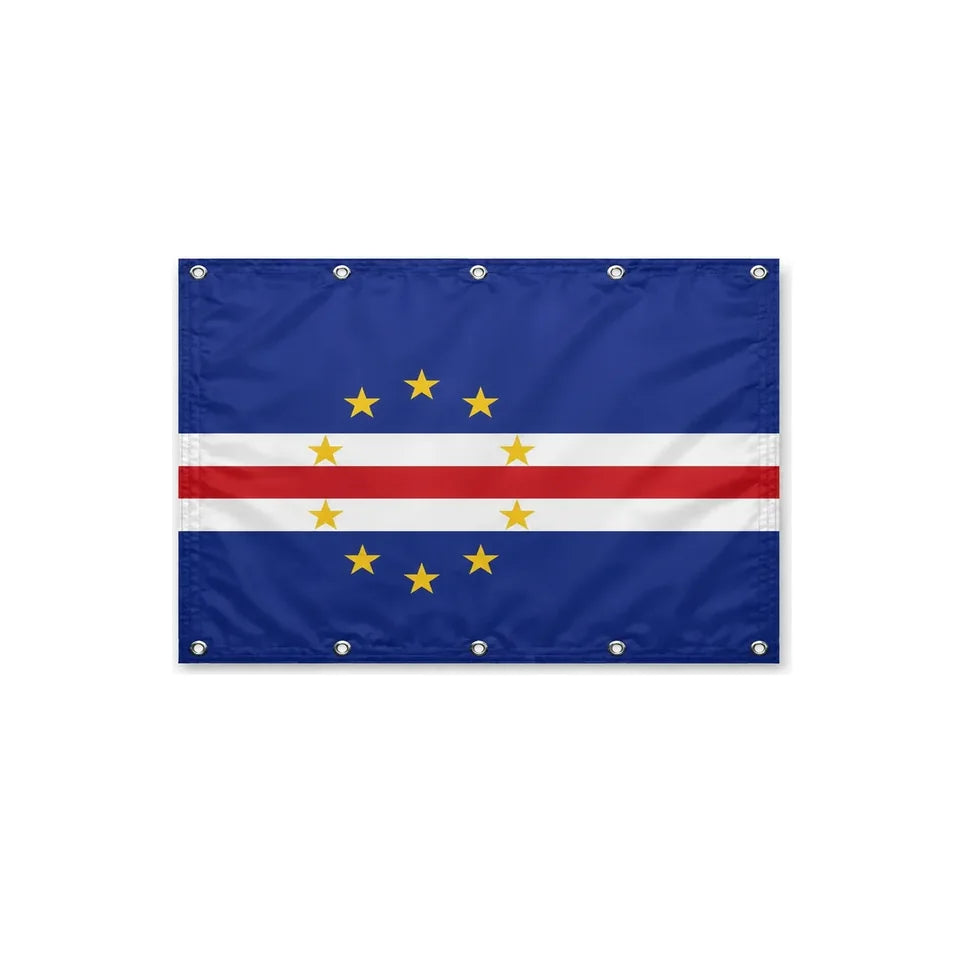 Drapeau du Cap-Vert format S en polyester avec dix œillets