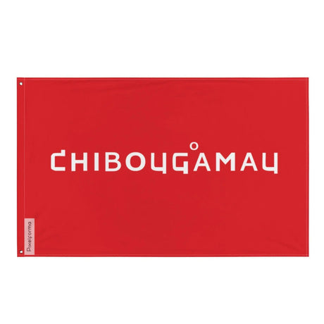 Drapeau chibougamau polyester résistant œillets à gauche