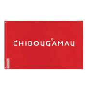 Drapeau chibougamau polyester résistant œillets à gauche