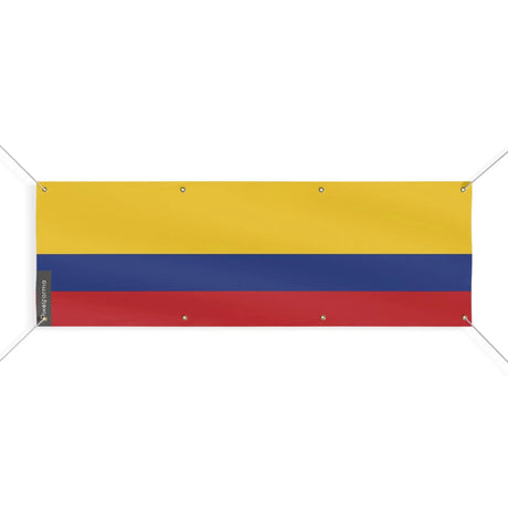 Drapeau colombie polyester résistant œillets usage extérieur