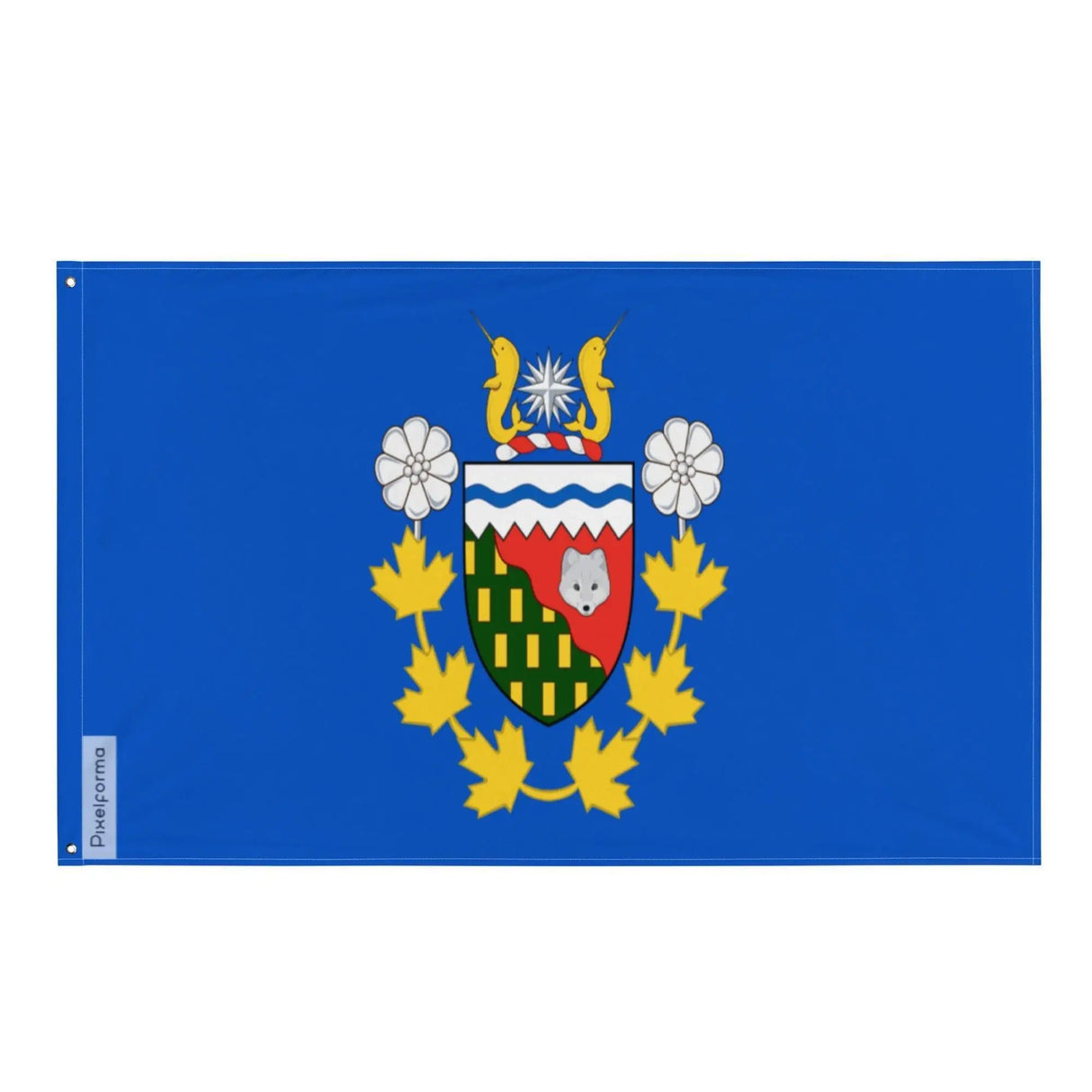 Drapeau commissaire nord-ouest canada polyester œillets gauche