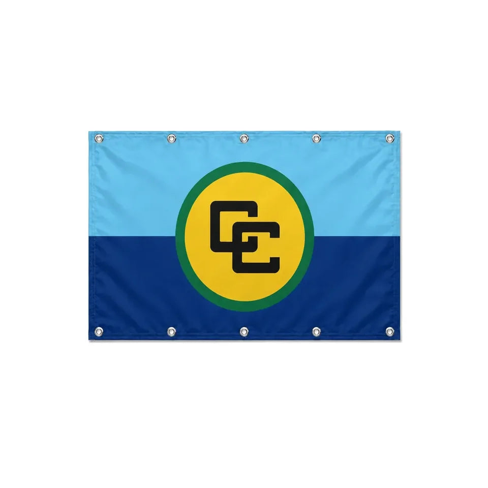 Drapeau de la Communauté caribéenne format S en polyester avec dix œillets
