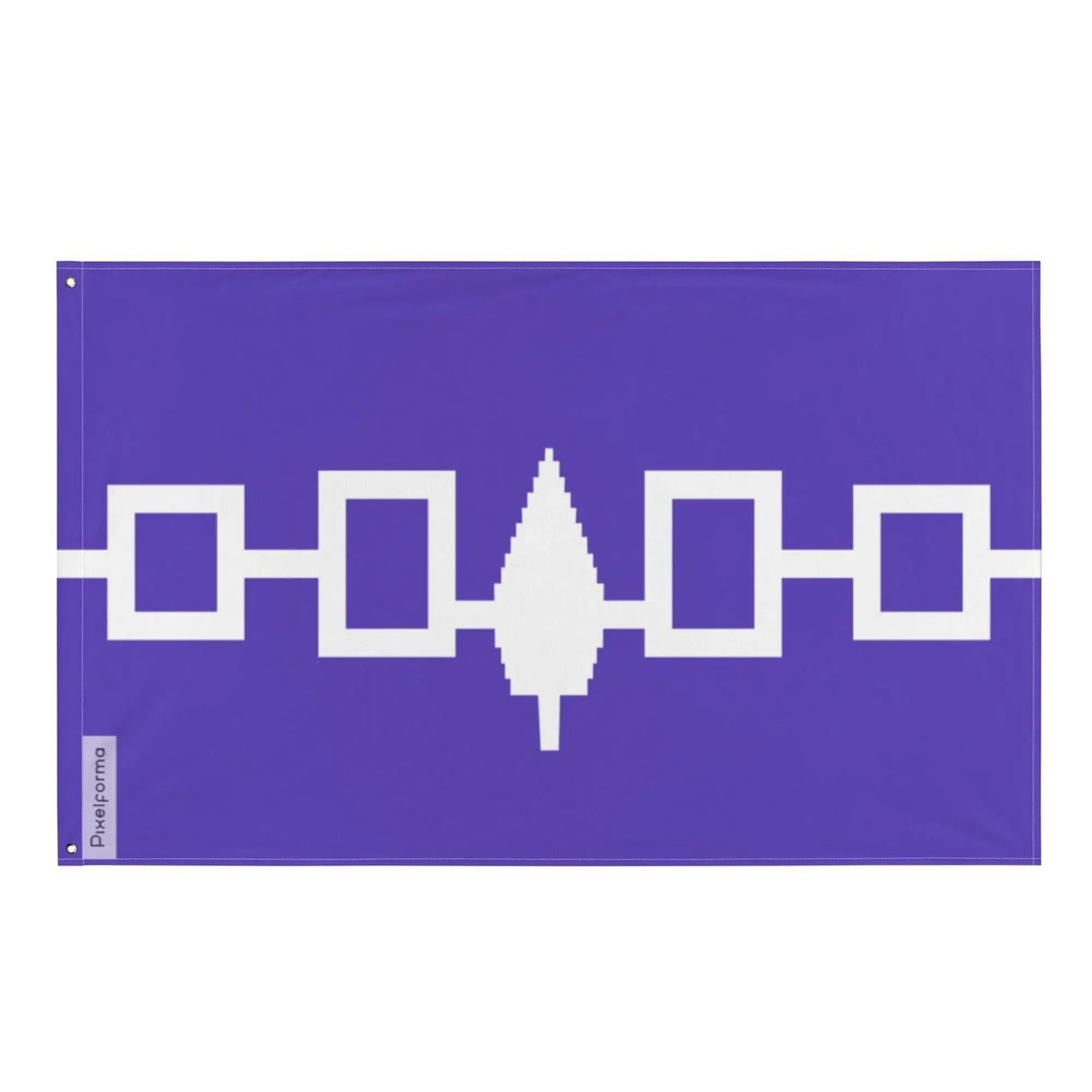 Drapeau confédération iroquoise polyester œillets à gauche