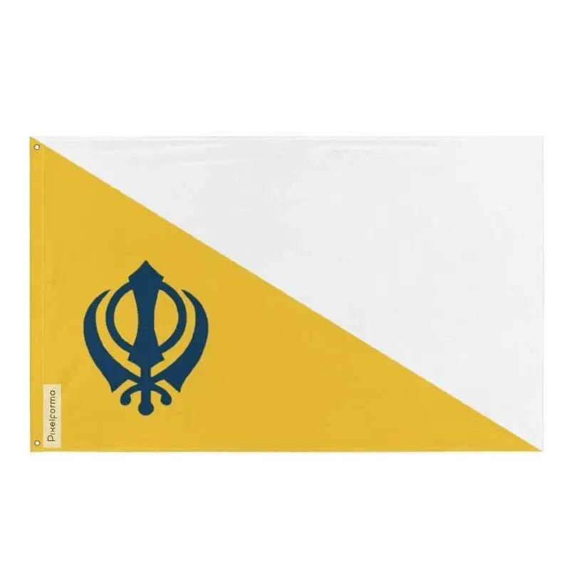 Drapeau confédération sikh polyester avec œillets à gauche