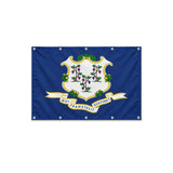 Drapeau du Connecticut format S en polyester avec dix œillets