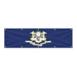Drapeau du Connecticut grand format XL en polyester avec dix œillets
