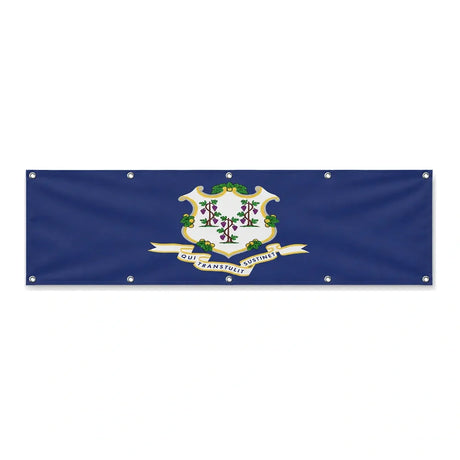 Drapeau du Connecticut grand format XL en polyester avec dix œillets