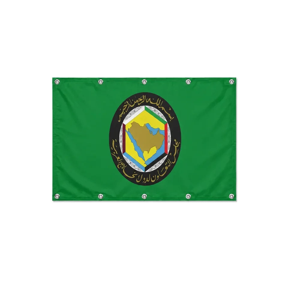 Drapeau du Conseil de coopération du Golfe format S en polyester avec dix œillets