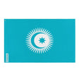 Drapeau conseil turcique polyester résistant œillets gauche