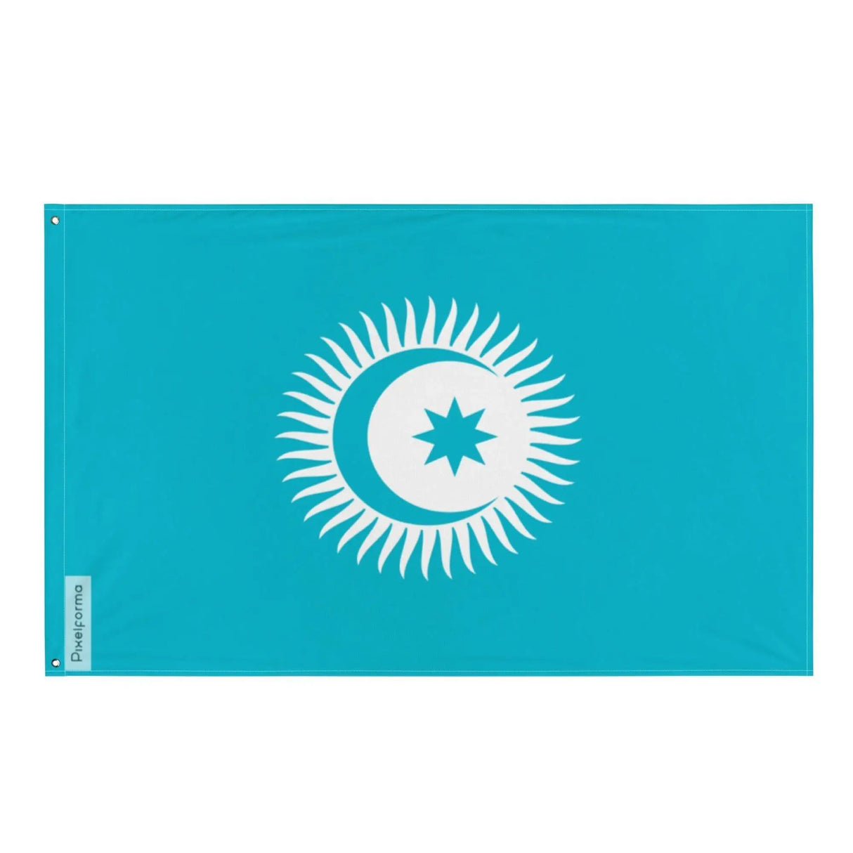 Drapeau conseil turcique polyester résistant œillets gauche