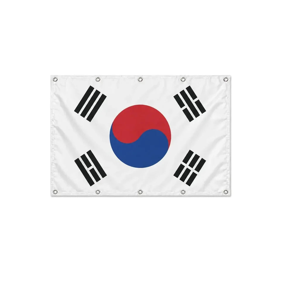 Drapeau de la Corée du Sud format S en polyester avec dix œillets