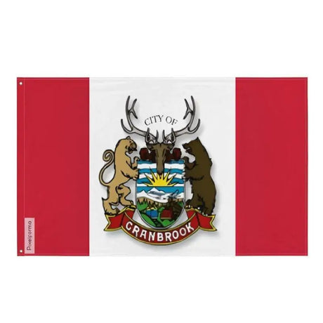 Drapeau cranbrook polyester résistant avec œillets à gauche