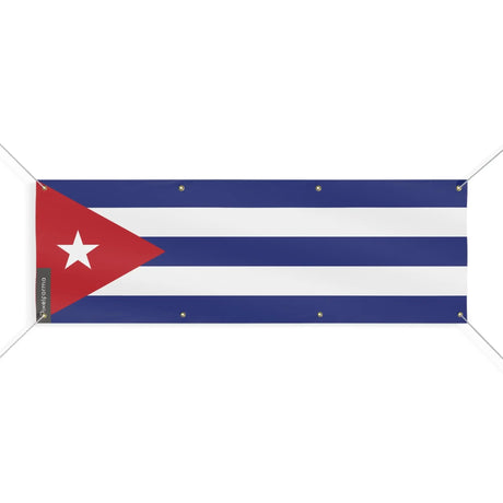 Drapeau cuba polyester résistant usage extérieur 8 œillets